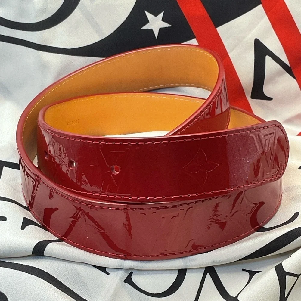 Louis Vuitton Red Monogram Vernis Belt